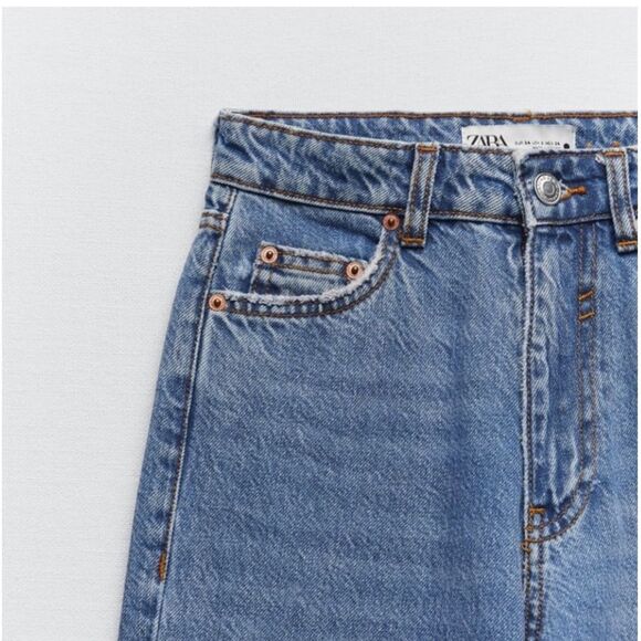 ZARA NWT JEANS FOR LADIES SIZE 2 THE 90’s MOM FIT in the color EVER AFTER BLUE - Picture 7 of 11